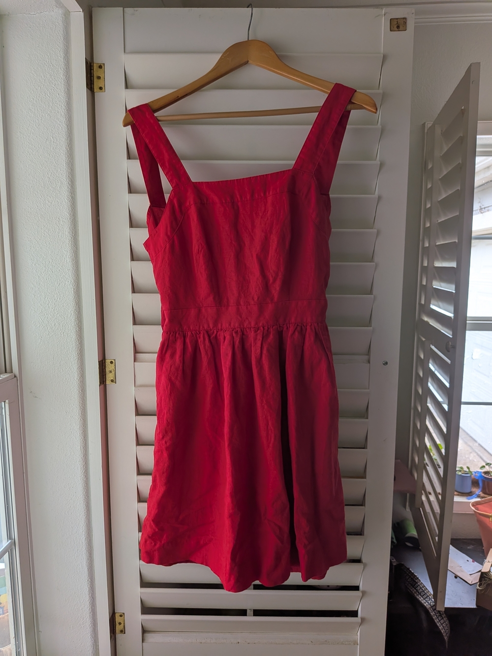 J. Crew Bright Red Sleeveless A-Line Dress with Bow Back - Picture 3 of 5